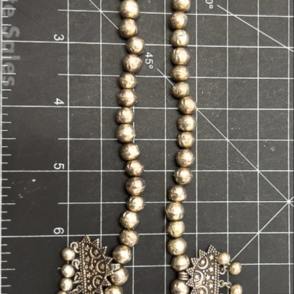 Egyptian Revival Stars Crescent Moon 800 Silver Necklace And Earrings 62.9g - Picture 6 of 8